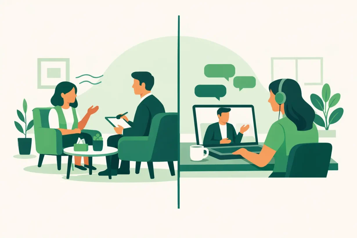 Terapia presencial versus virtual, ¿cuál elegir?